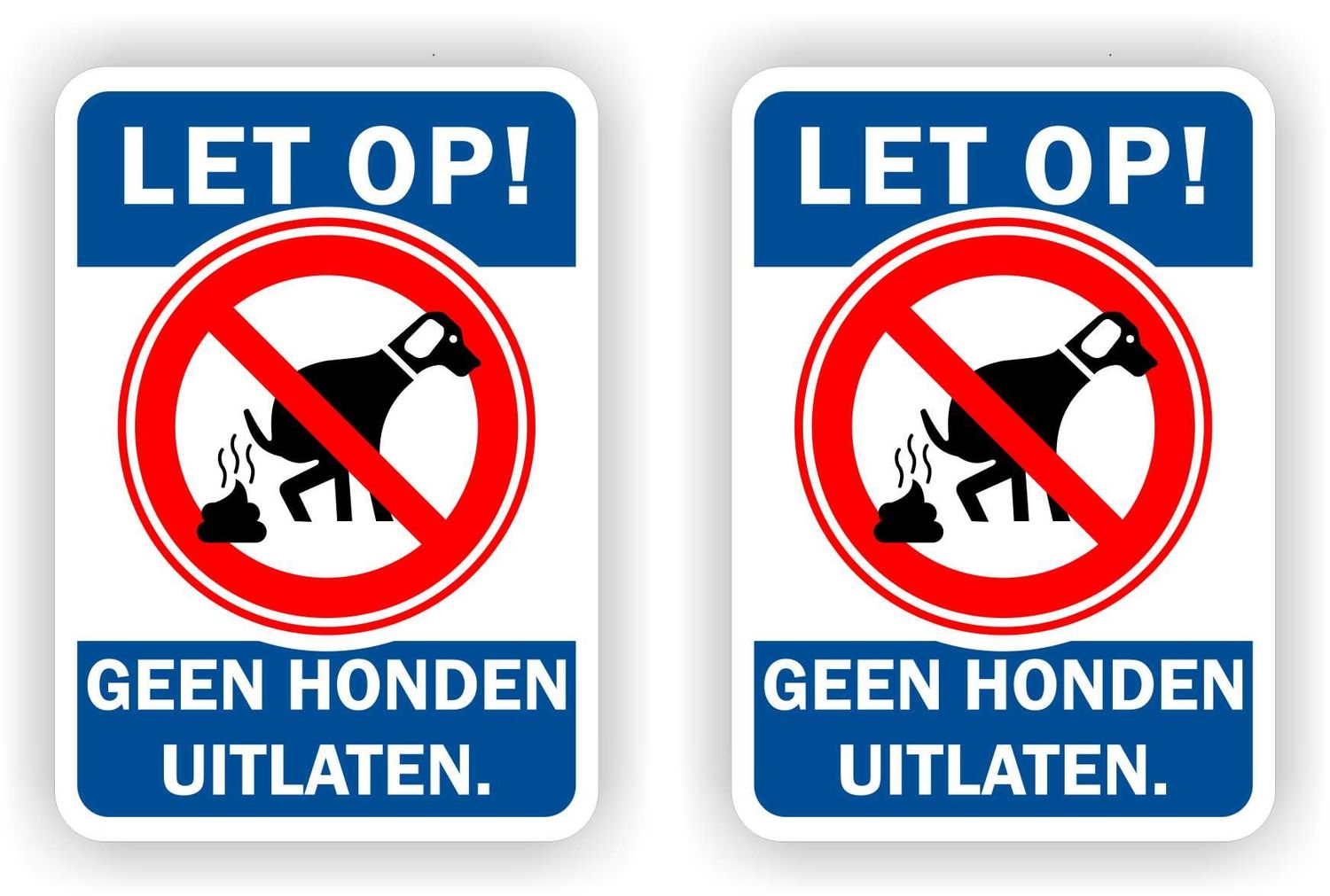 Hier geen honden uitlaten set 2 stuks.