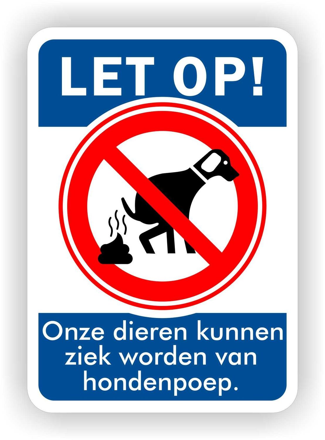 Hondenpoep maakt dieren ziek sticker