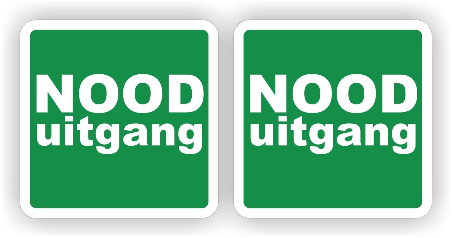 Nooduitgang sticker set 2 st.