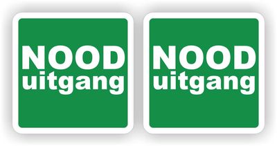 Nooduitgang sticker set 2 st.