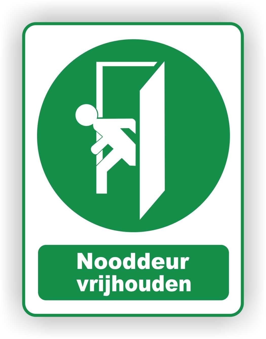 Nooduitgang vrij houden sticker