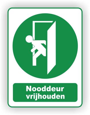 Nooduitgang vrij houden sticker