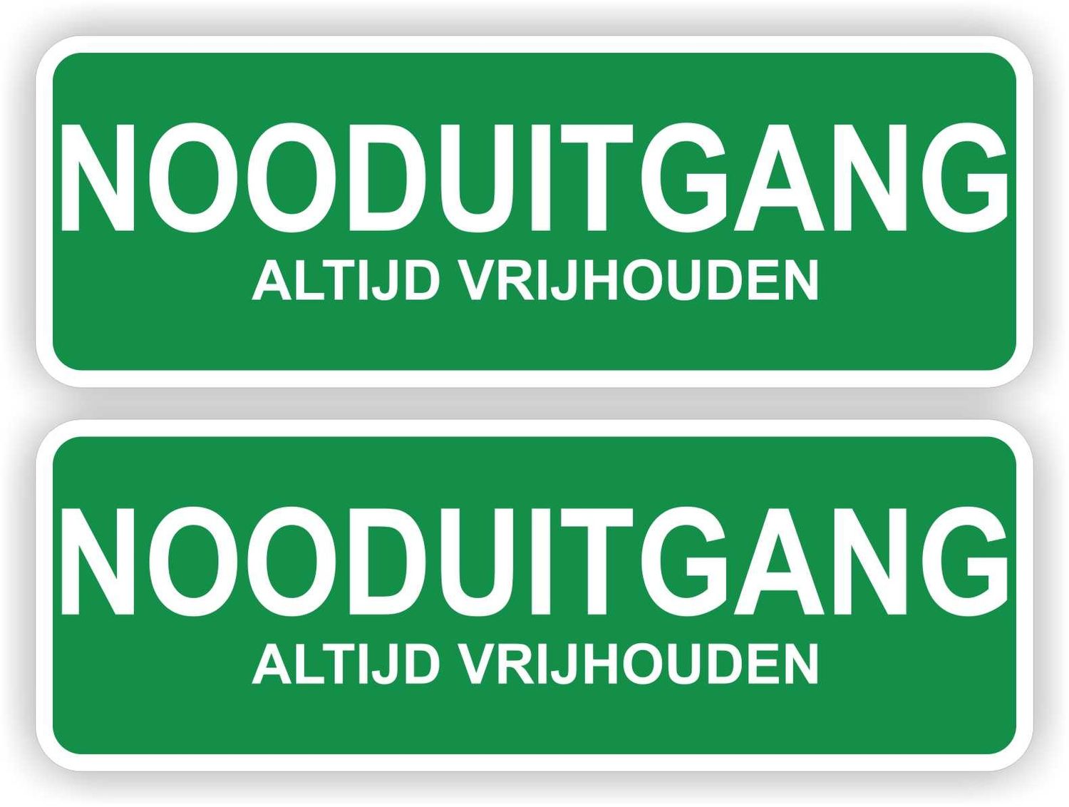 Nooduitgang deursticker set 2 stuks