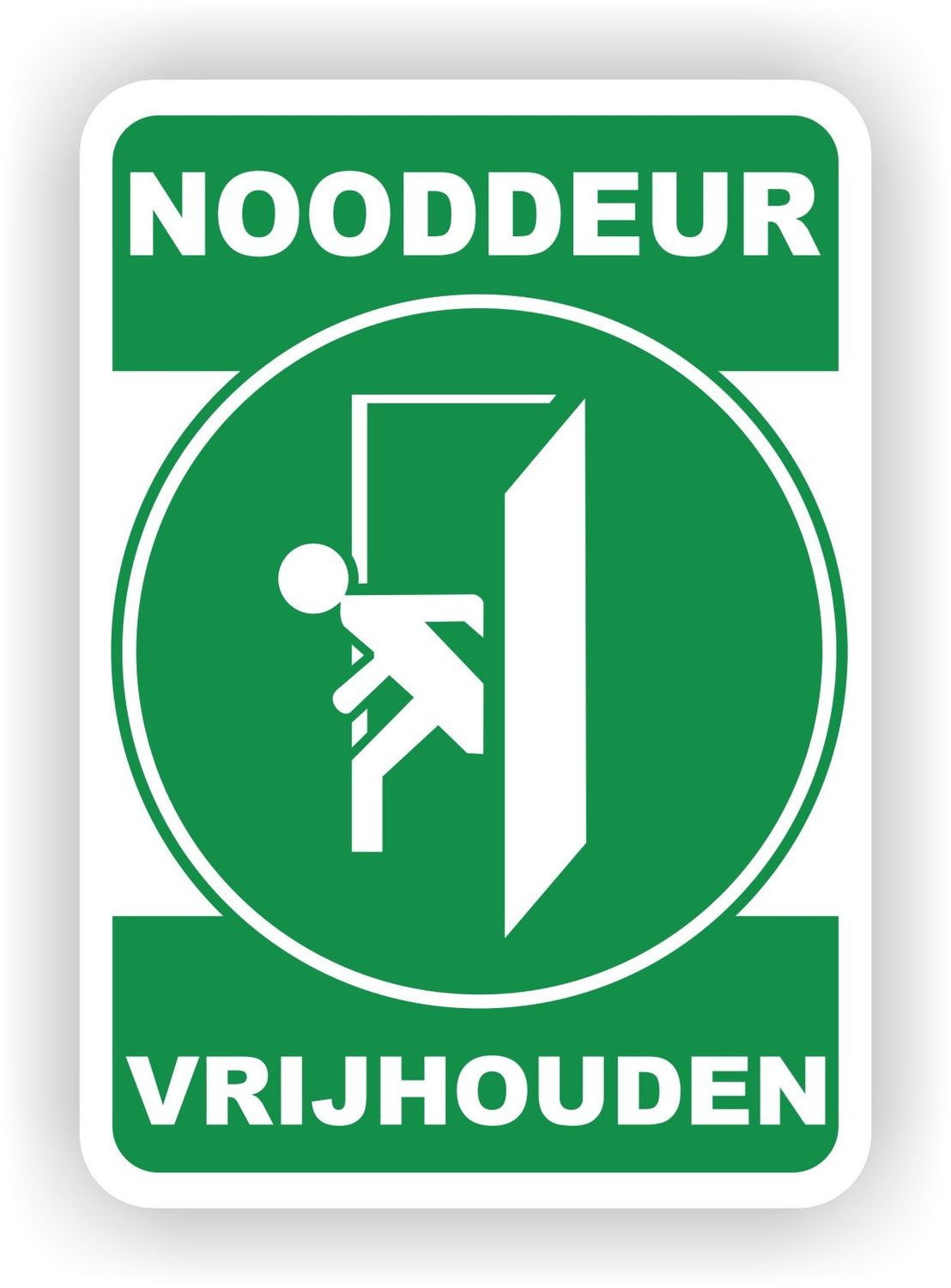Nooduitgang vrij houden deursticker (L)