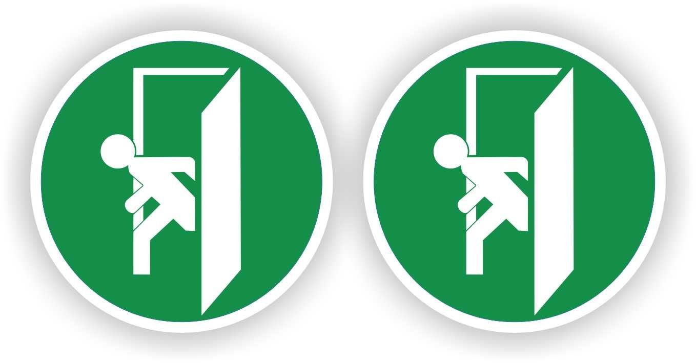 Nooduitgang pictogram stickers.