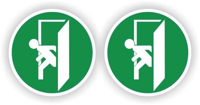 Nooduitgang pictogram stickers.