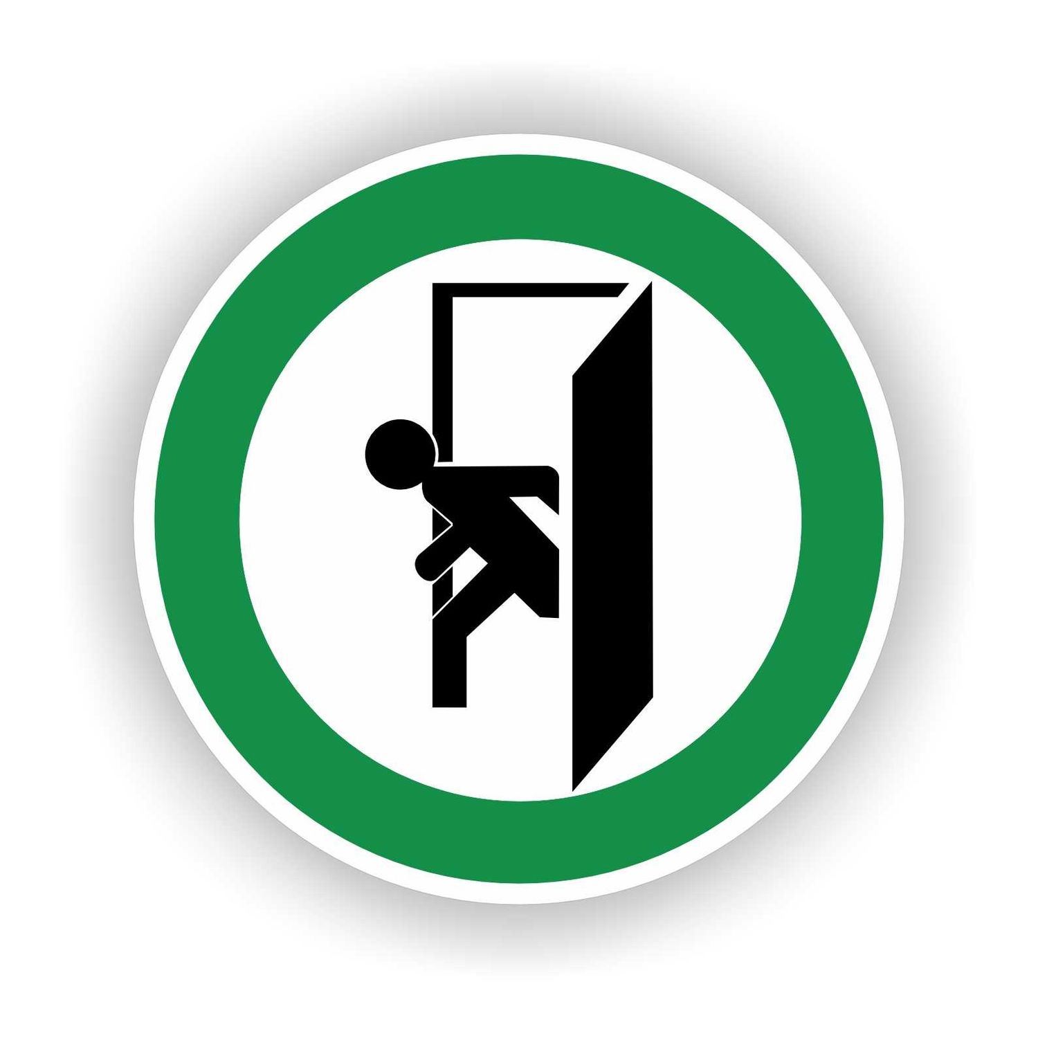 Nooduitgang, pictogram sticker Ø20