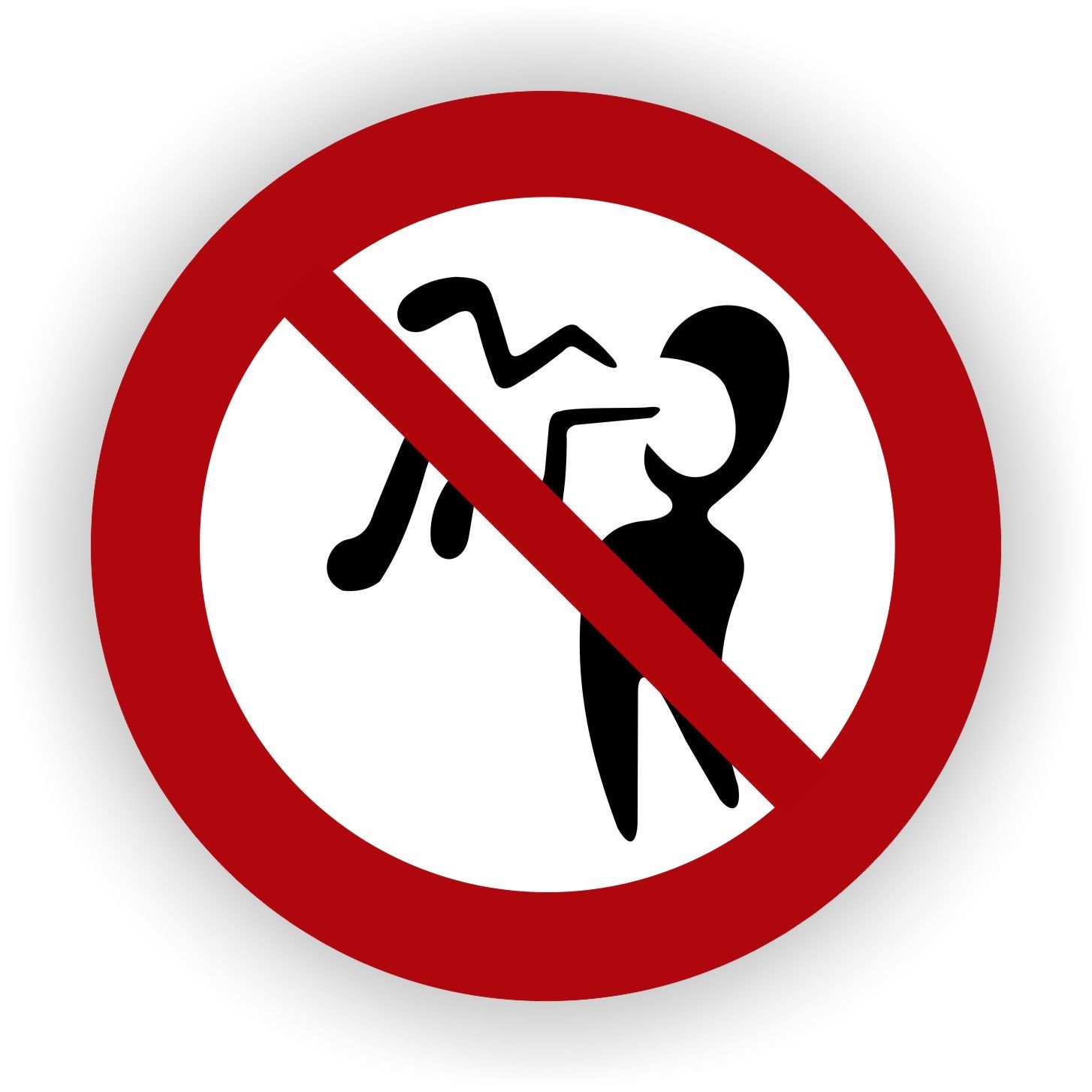 Schreeuwen niet toegestaan sticker Ø20