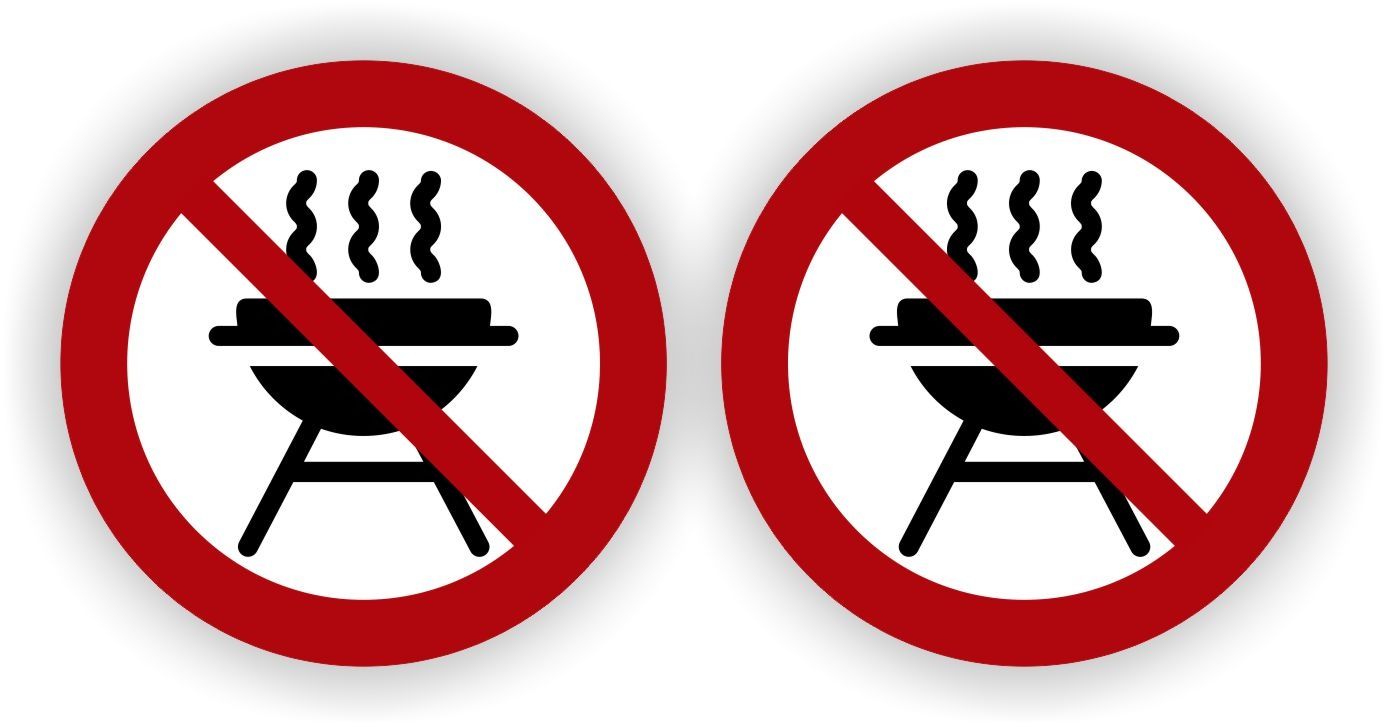 BBQ Hier Niet Toegestaan Stickers set 