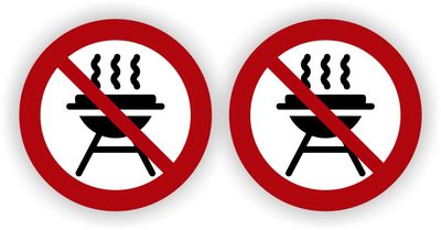 BBQ Hier Niet Toegestaan Stickers set 