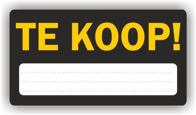 TE KOOP aankondiging sticker