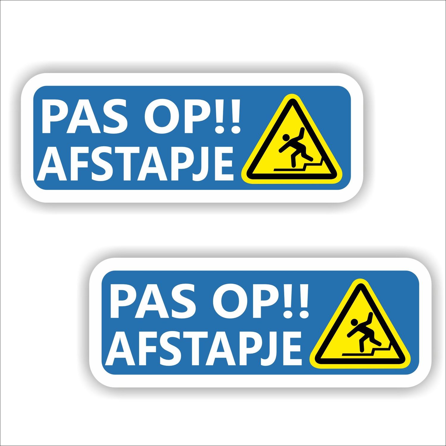 Pas op afstapje sticker set 2 st.