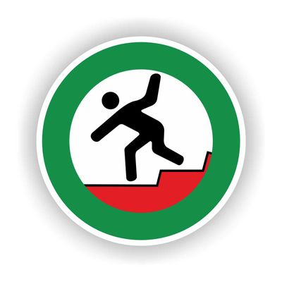Pas op het afstapje sticker Ø20