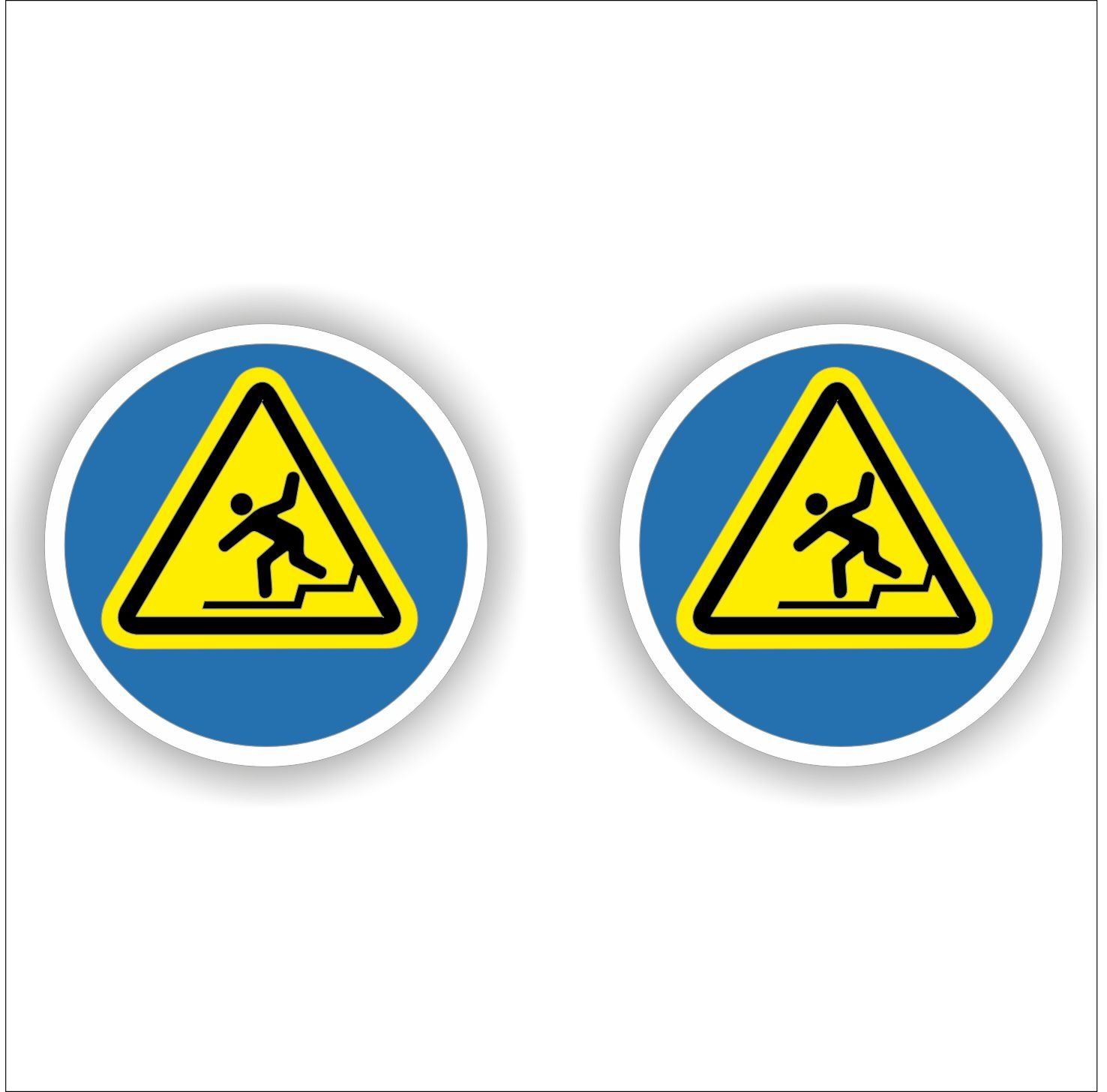 Pas op afstapje sticker set 2 stuks