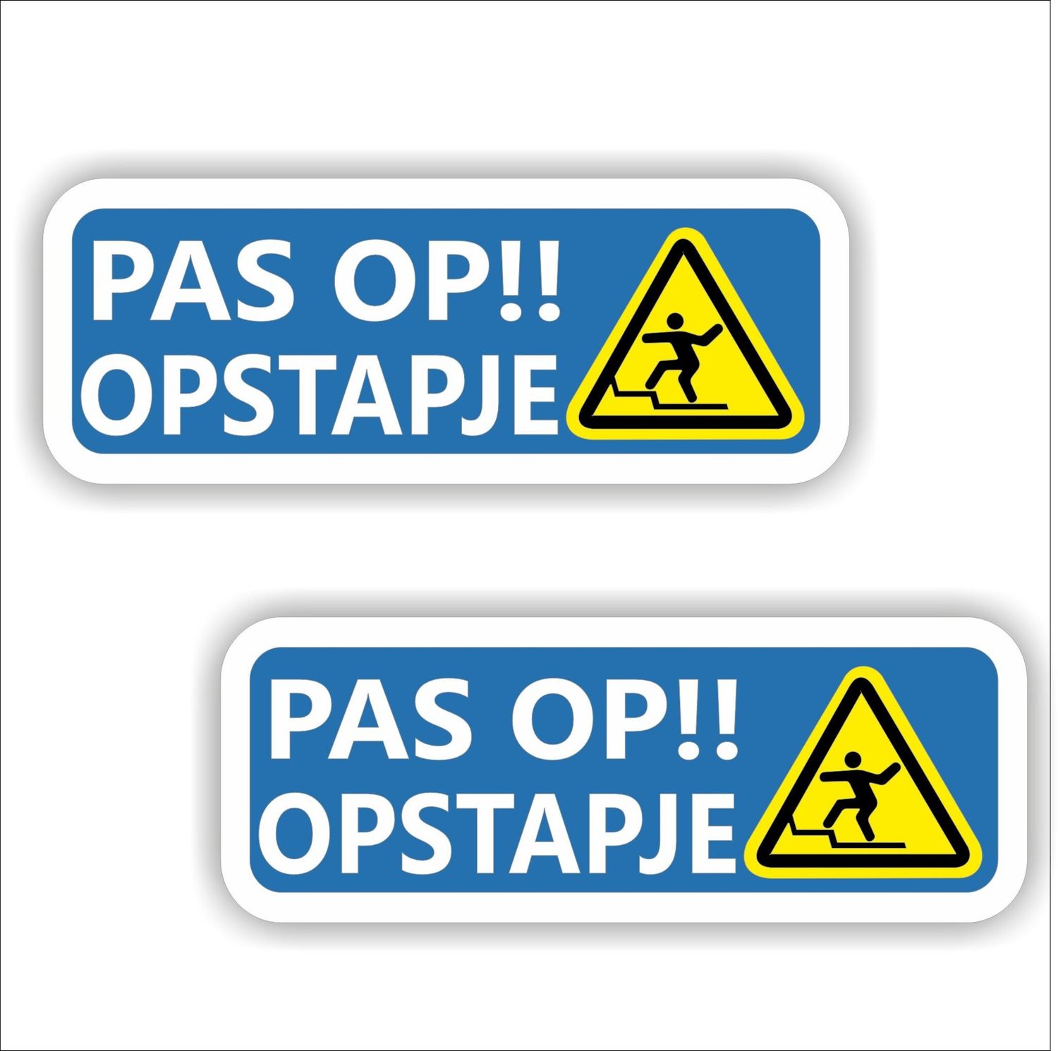 Pas op opstapje sticker set 2 stuks
