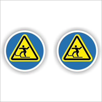 Pas op opstapje sticker set 2 stuks