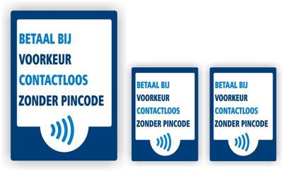Contactloos afrekenen sticker set