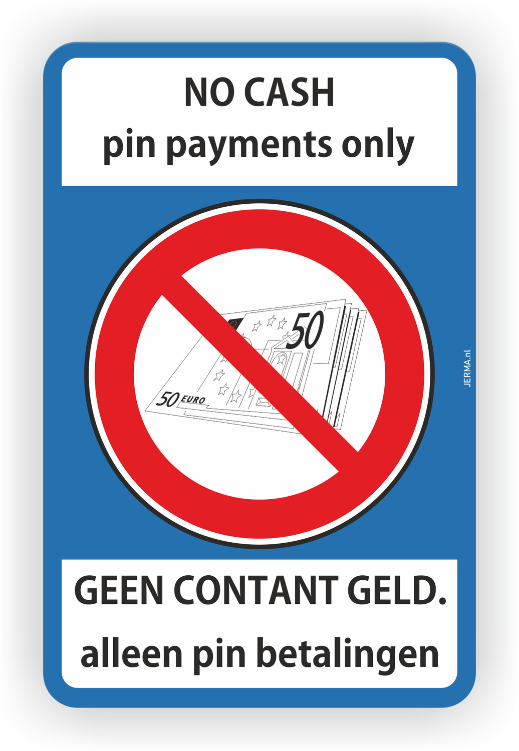 No Cash pin only alleen pin betalingen kassa sticker