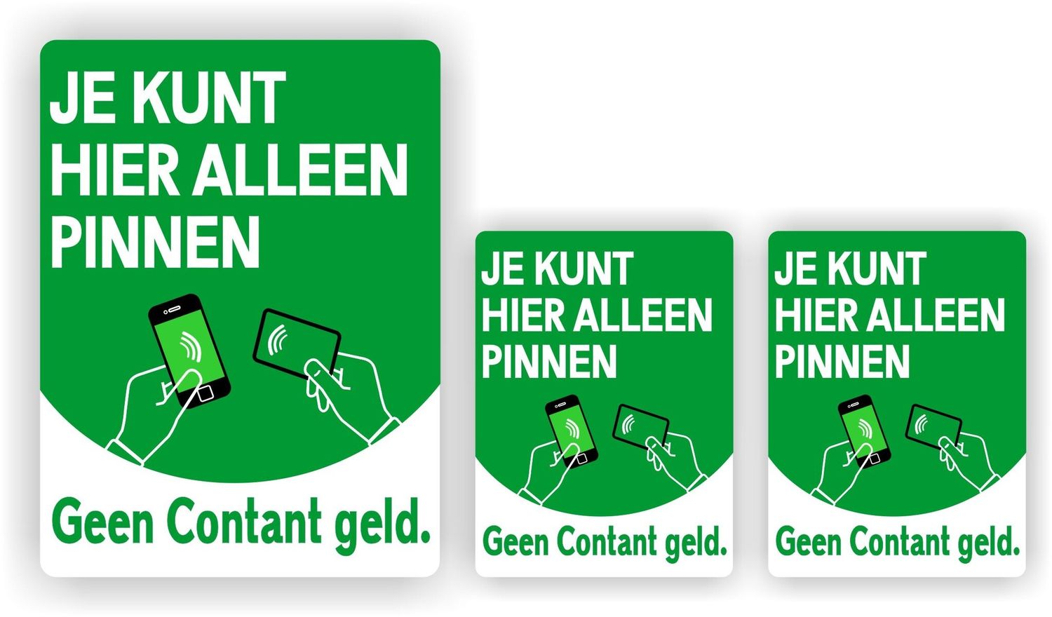 Alleen pinnen kassa stickers set.