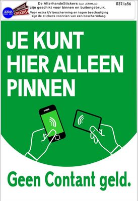 Alleen pinnen kassa sticker