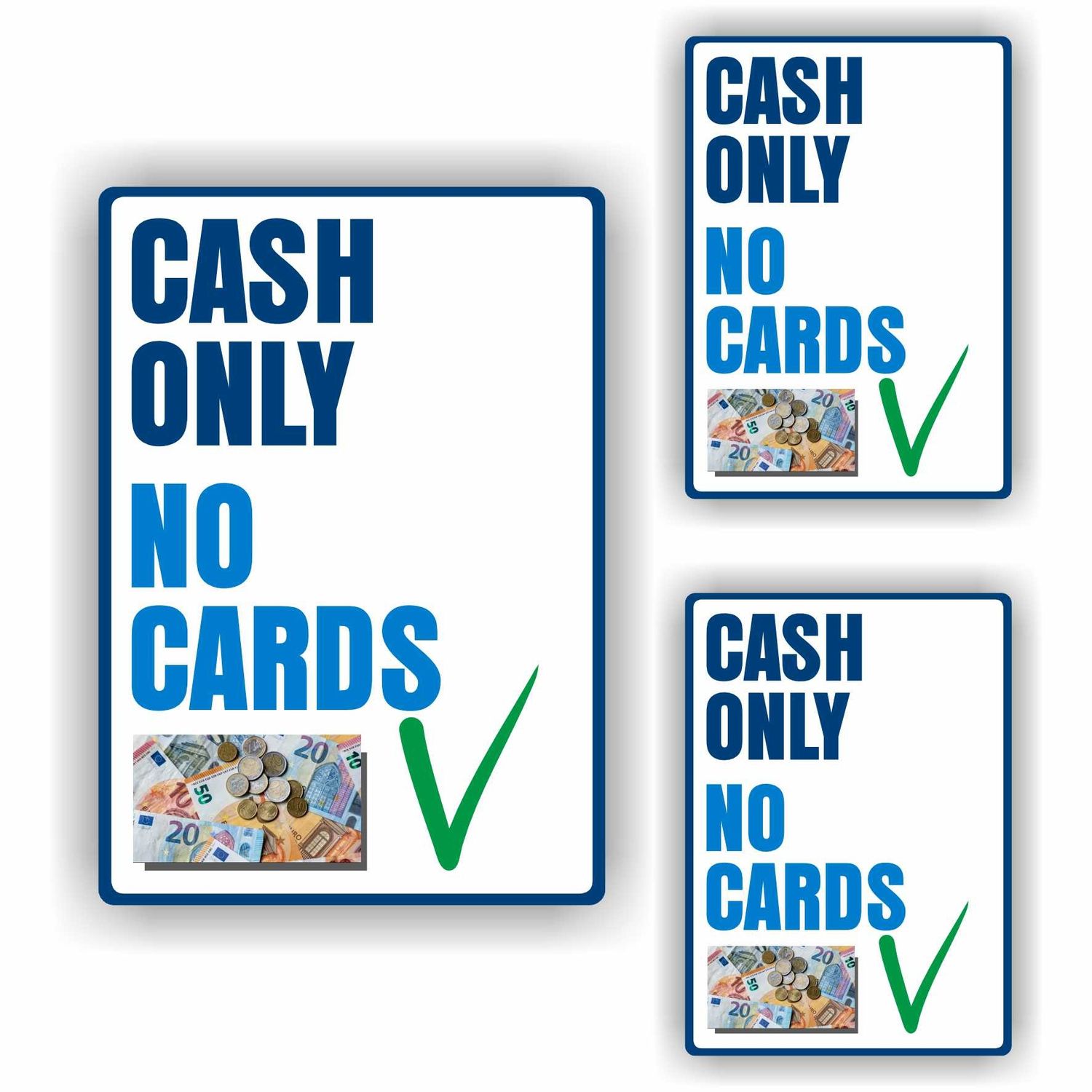 Cach only No cards kassa stickers