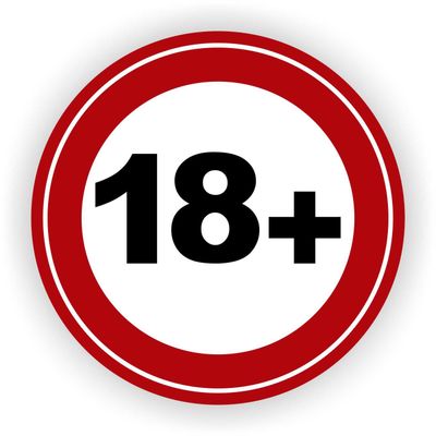 18+ leeftijd sticker Ø20
