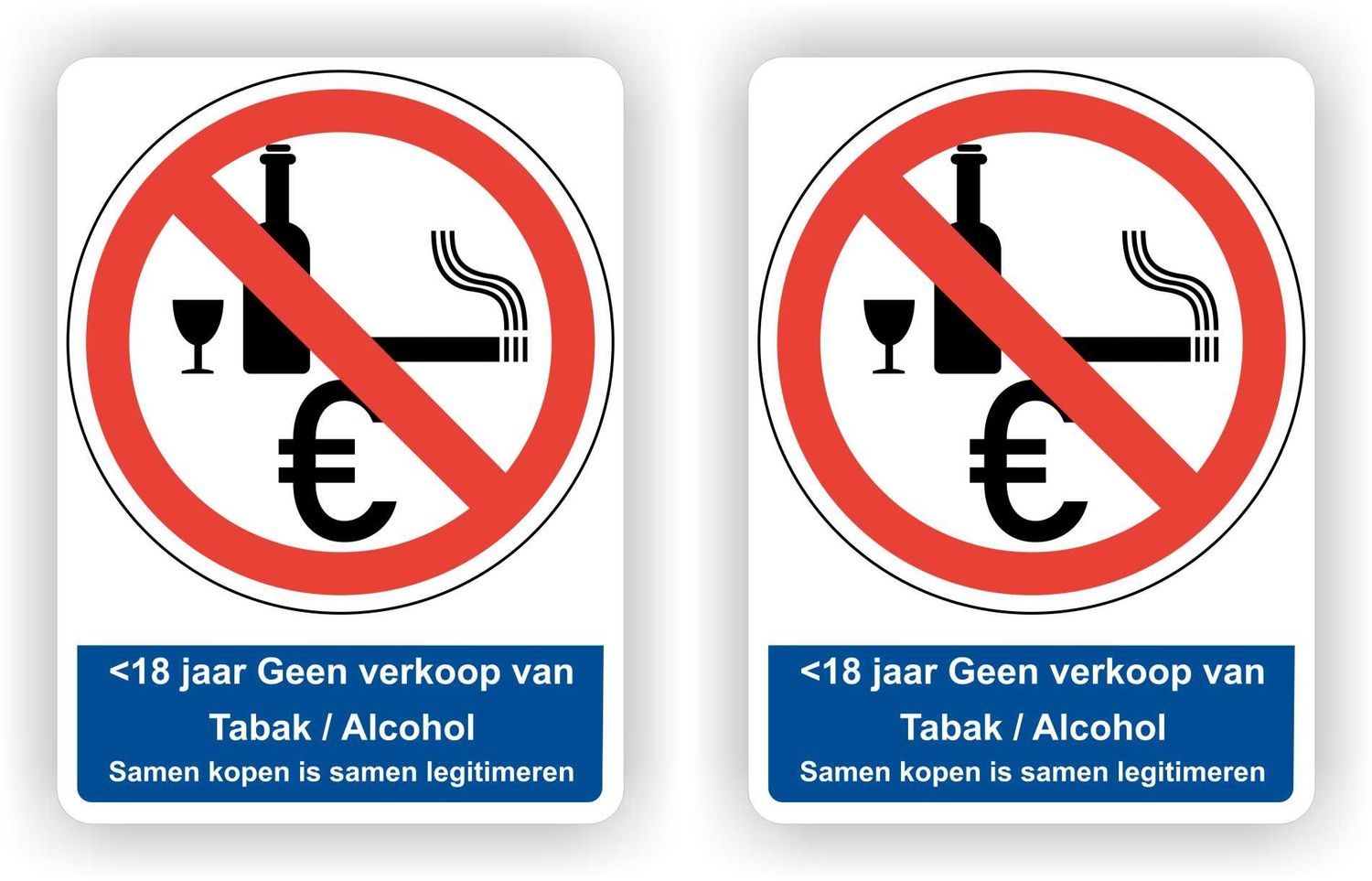 Geen Verkoop Alcohol &lt;18 Jaar Sticker
