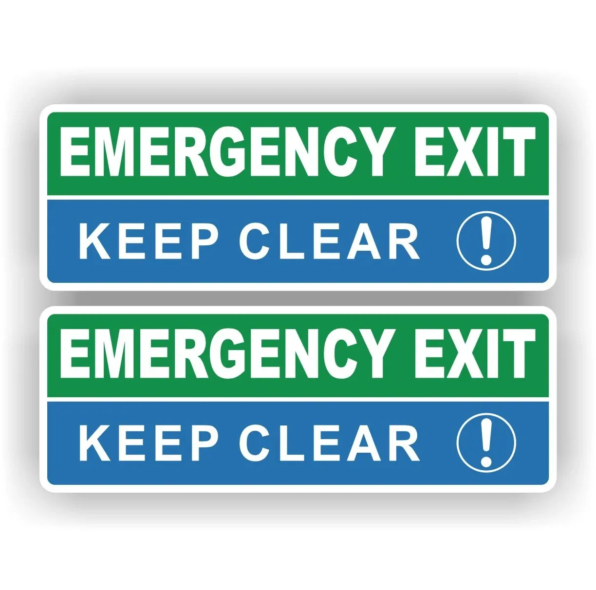 Emergency exit  keep clear stickers set