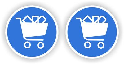 Winkelwagens pictogram sticker set