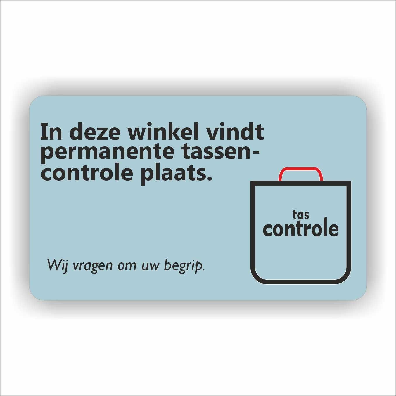 Wij voeren tas controle sticker