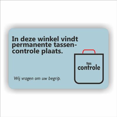 Wij voeren tas controle sticker