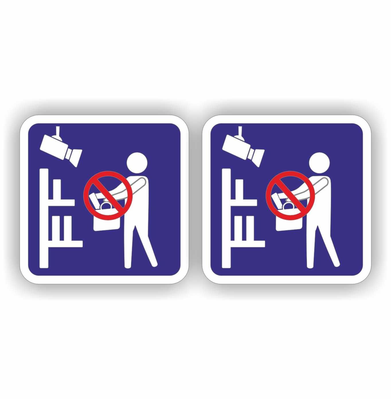 Winkeldiefstal camera toezicht sticker set