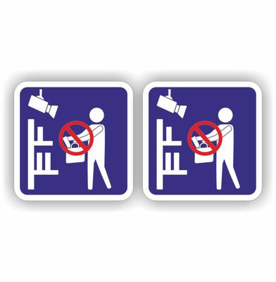 Winkeldiefstal camera toezicht sticker set