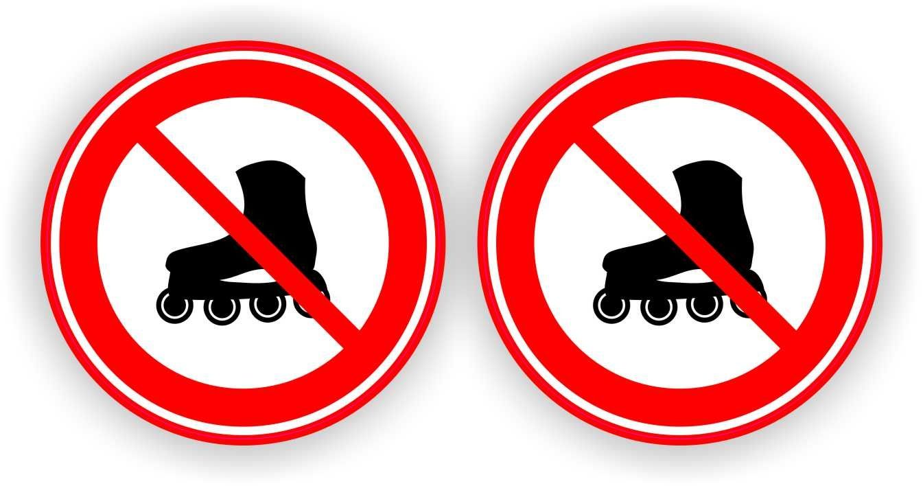 Rolschaatsen Skates niet toegestaan sticker set