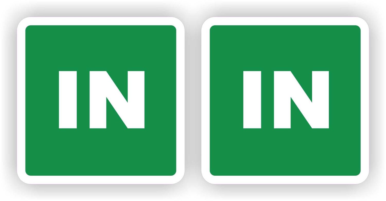 IN deur sticker set 2 stuks