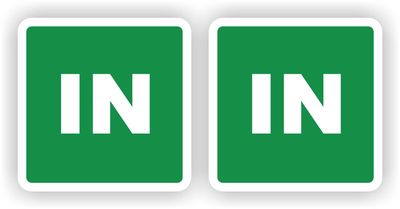 IN deur sticker set 2 stuks