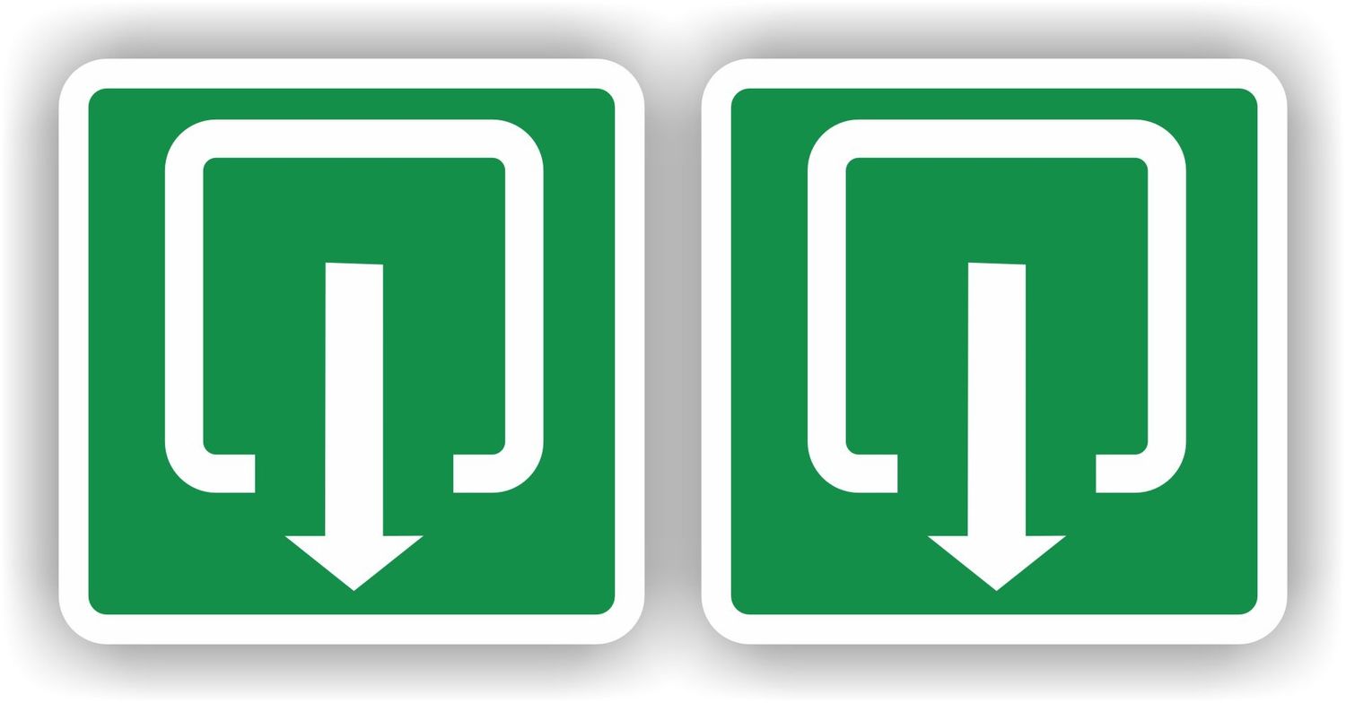 Exit uitgang pictogram sticker set