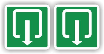 Exit uitgang pictogram sticker set