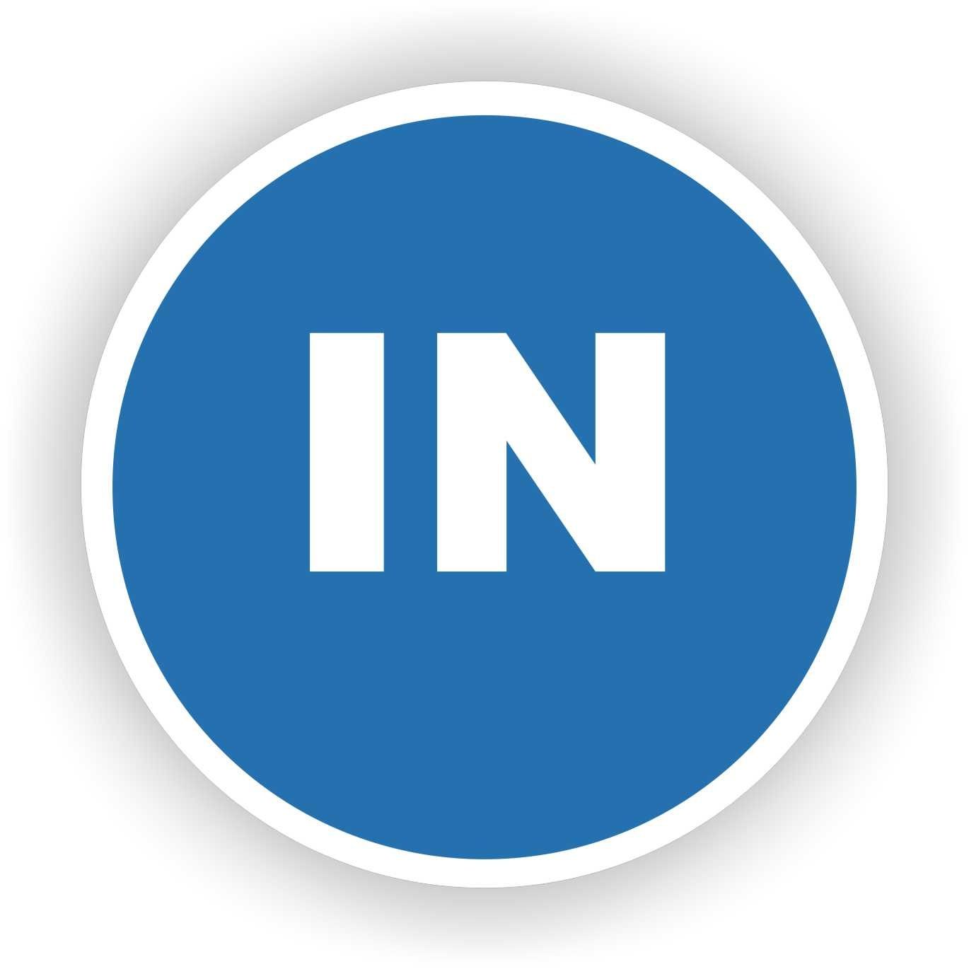 IN ingang deur sticker Ø20