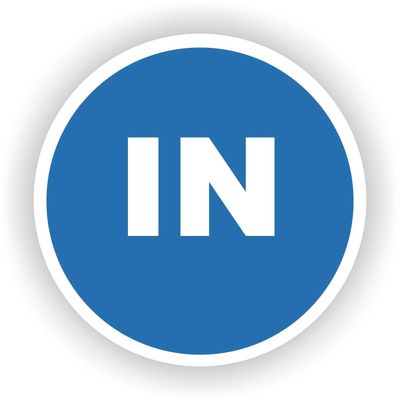IN ingang deur sticker Ø20