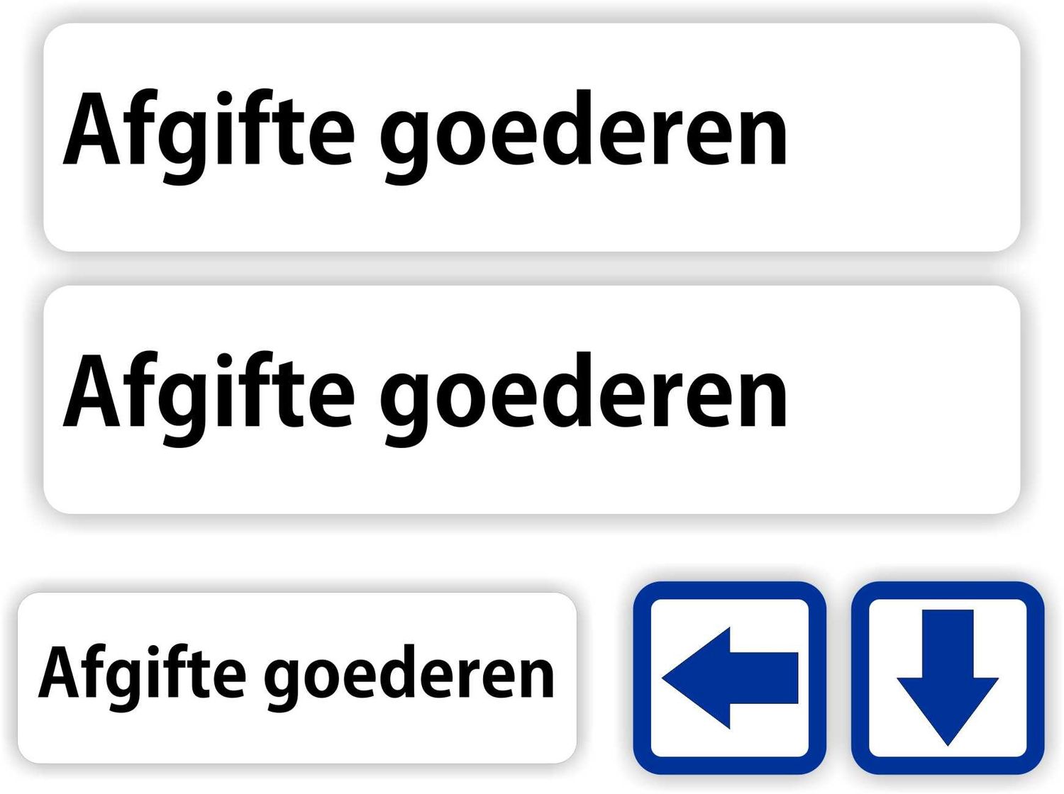 sticker set bestaat uit in totaal 5 stickers die gebruikt kunnen worden om de afgifte van goederen te bewegwijzeren