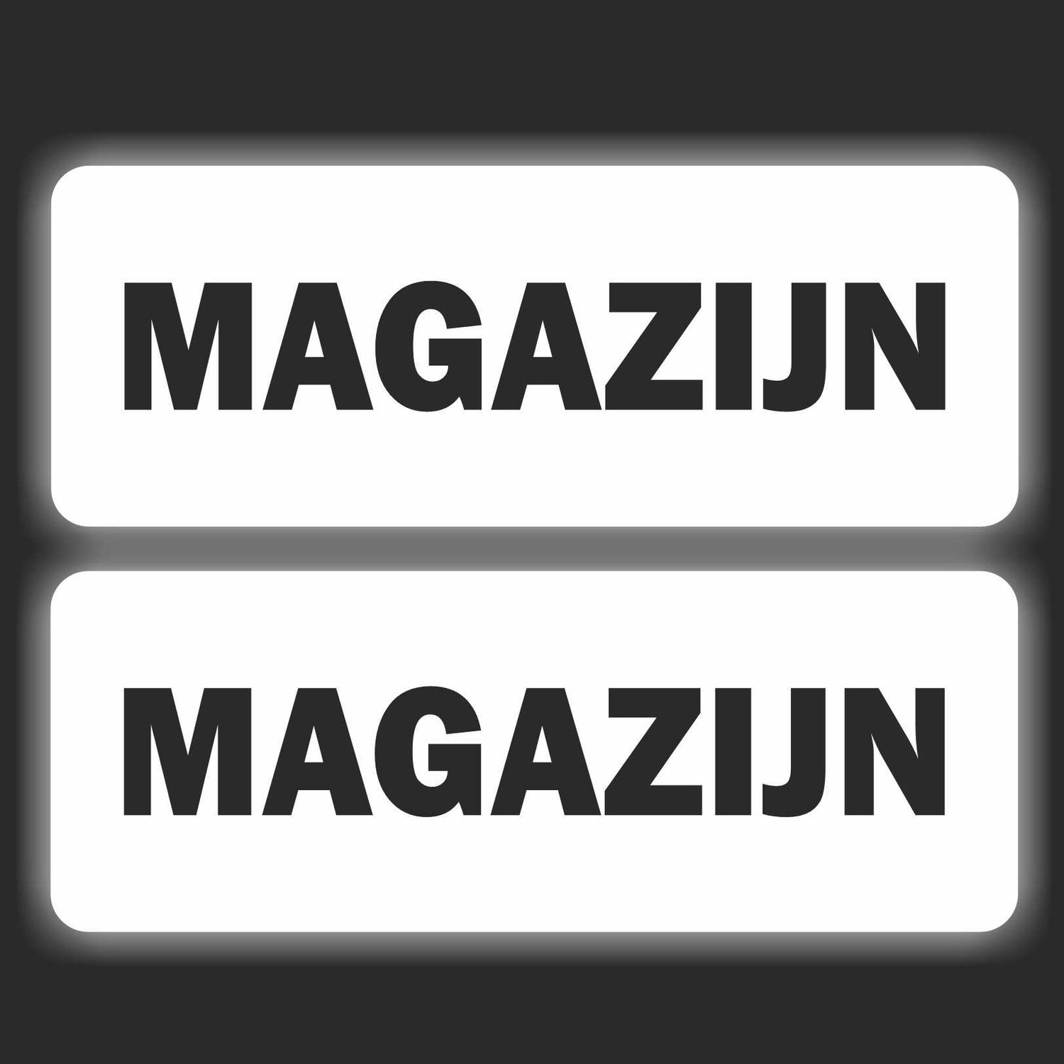 Tekst sticker MAGAZIJN set van 2 stuks