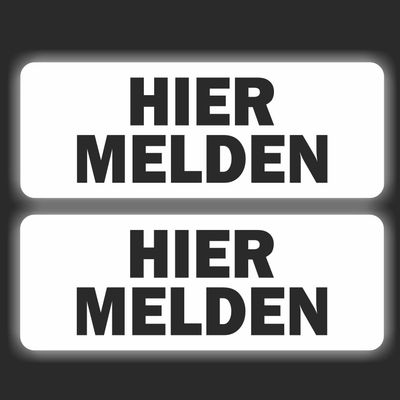 Tekst stickers HIER MELDEN  set 2 stuks