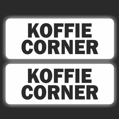 Koffiecorner tekst sticker set 2 stuks