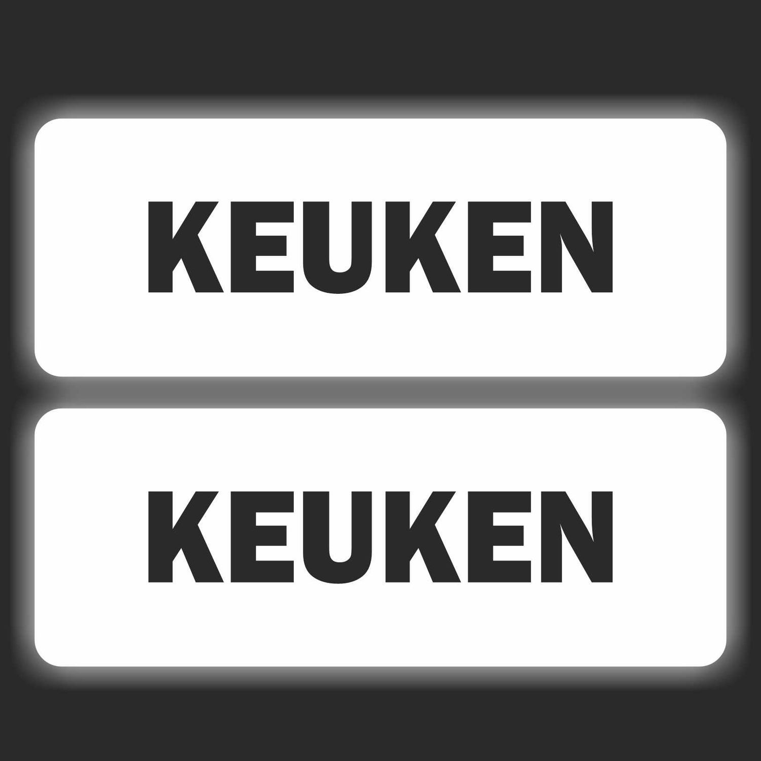 Tekst sticker KEUKEN set 2 stuks.