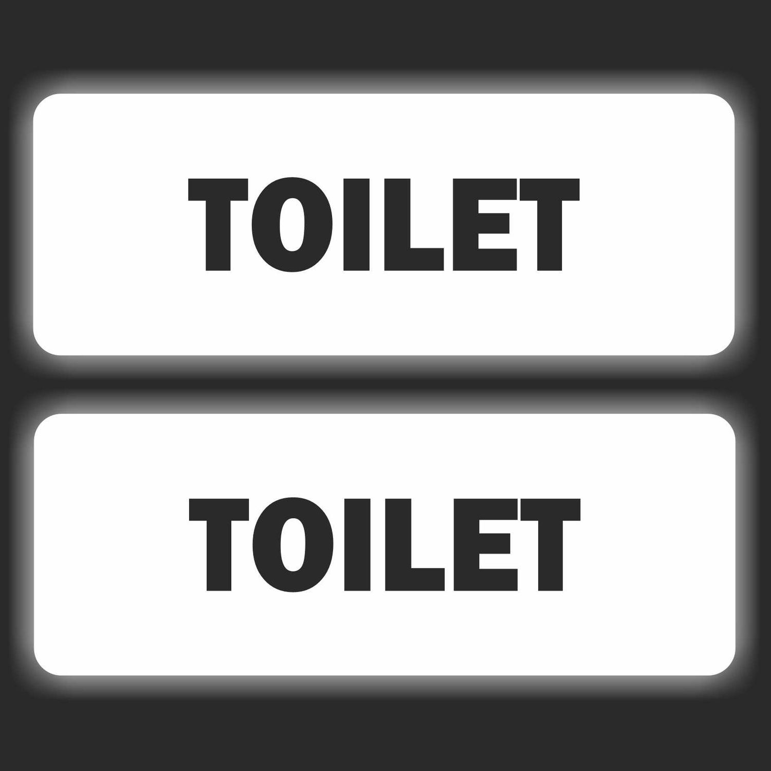 Tekst sticker Toilet set 2 stickers