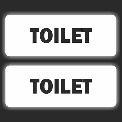Tekst sticker Toilet set 2 stickers