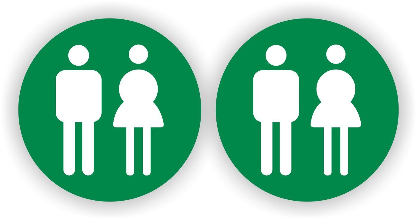 Dames &amp; Heren WC Pictogram Sticker