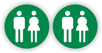 Dames &amp; Heren WC Pictogram Sticker