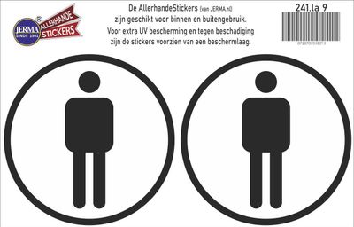 Heren WC Pictogram Sticker Set